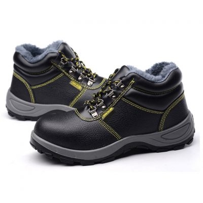高幫防砸防刺穿輕便防臭加絨工作鋼包頭防水棉鞋